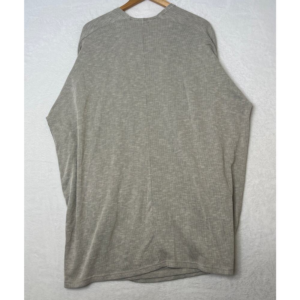 DONNI Anthropologie Gray Rib Knit Cotton Kimono Open Cardigan Robe Loungewear - Picture 4 of 5
